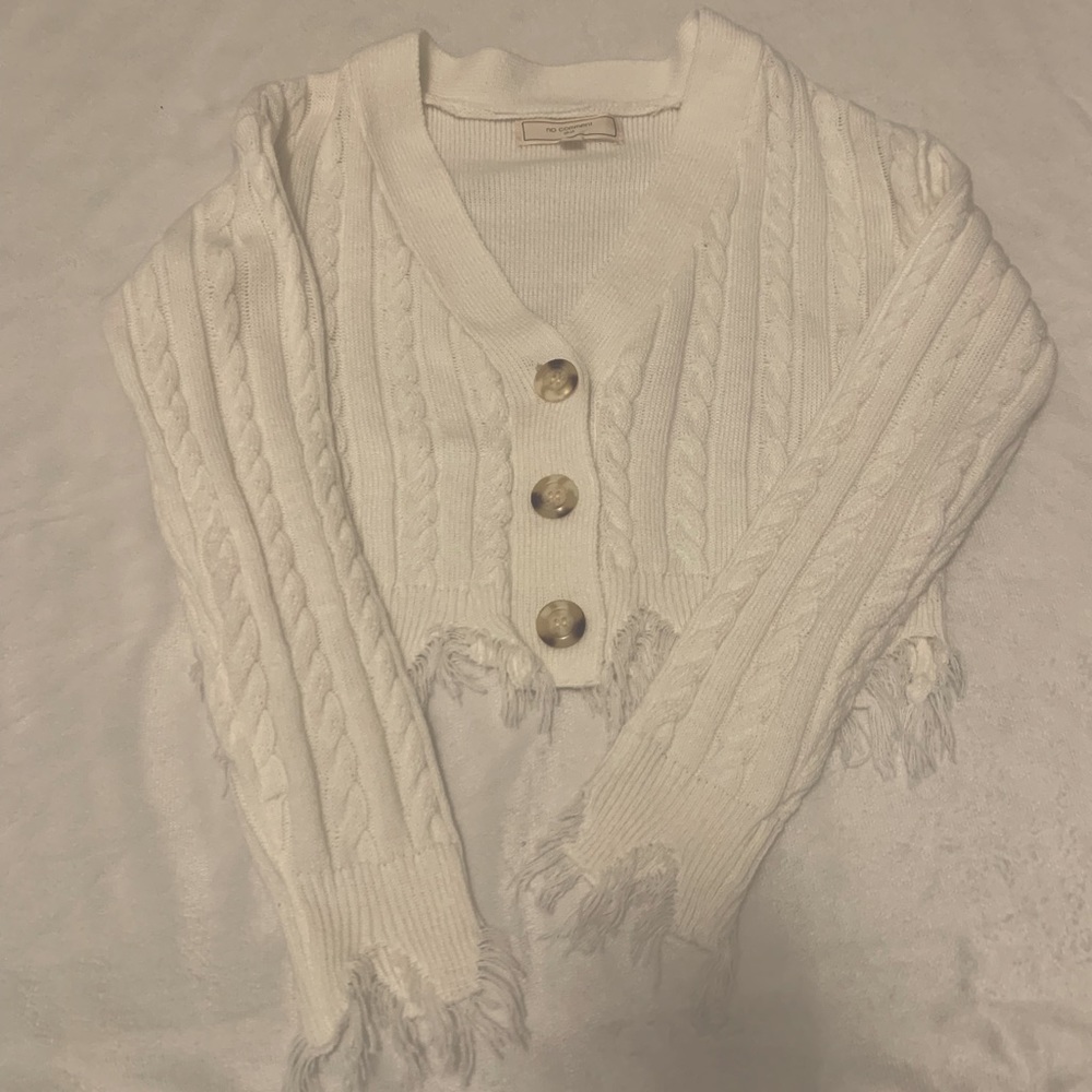 White Button up Sweater